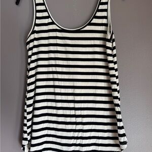Carly Jean Las Angeles Black and White Striped Tank